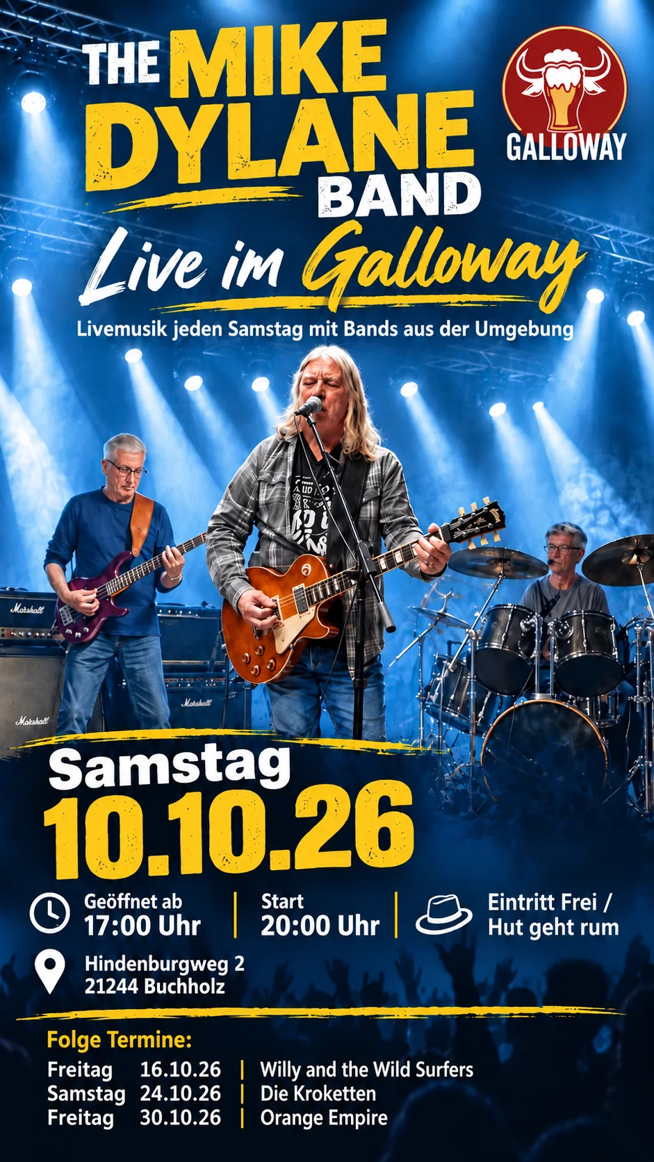 Veranstaltungsplakat der Galloway Bar