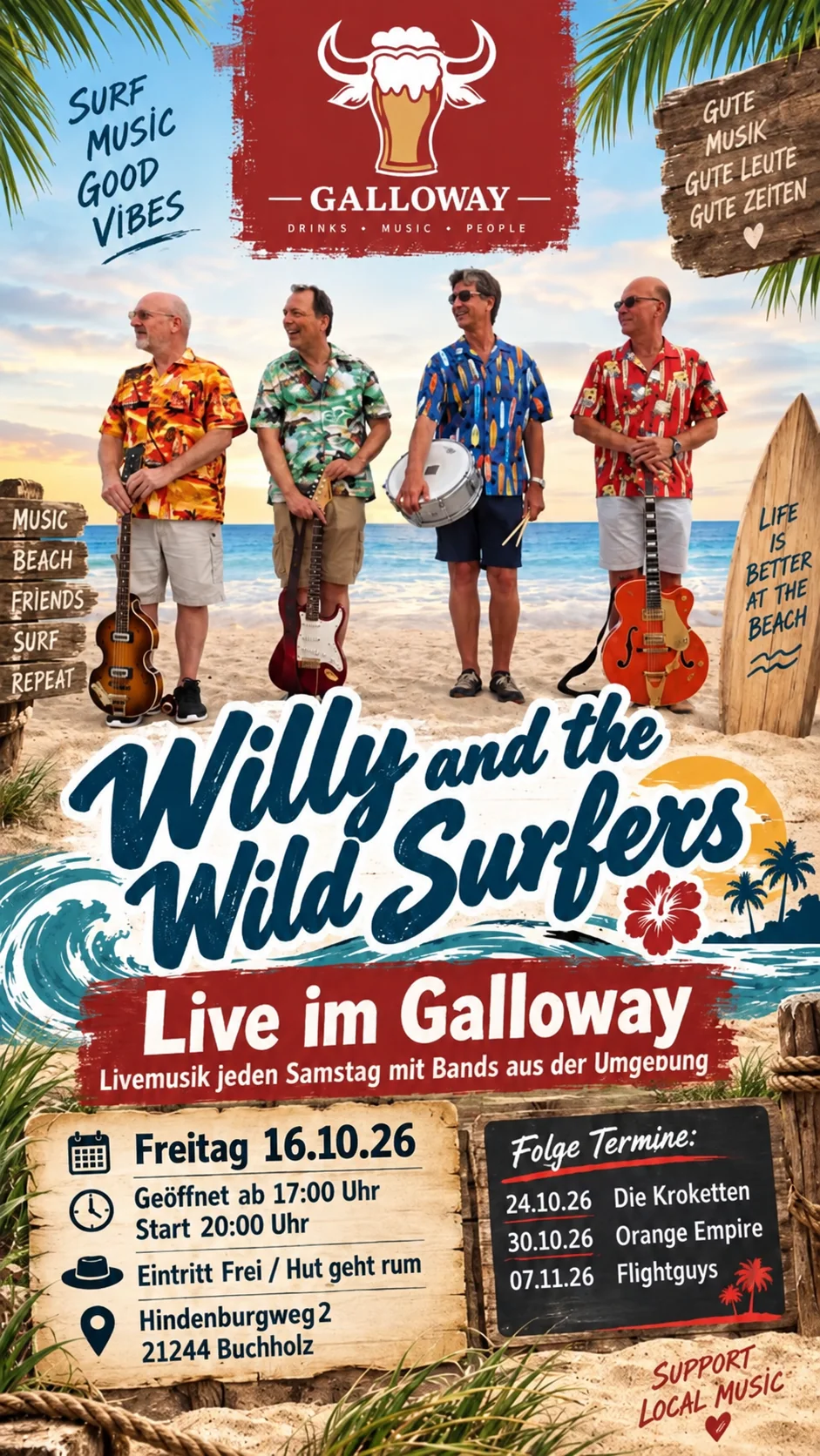 Veranstaltungsplakat der Galloway Bar