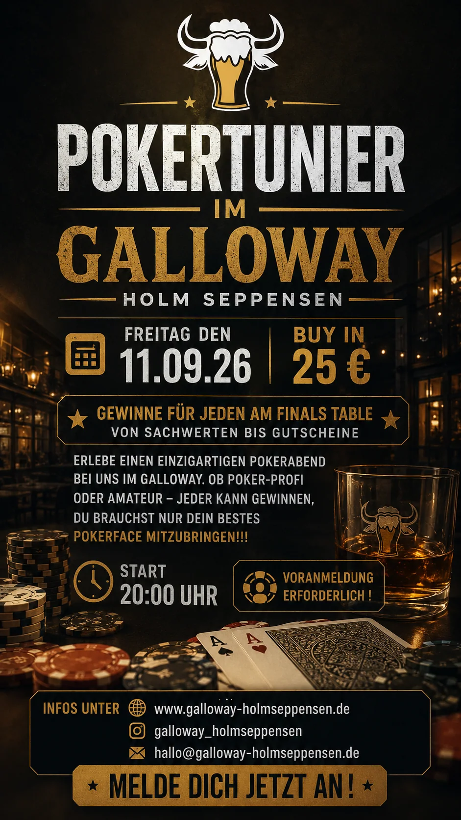 Veranstaltungsplakat der Galloway Bar